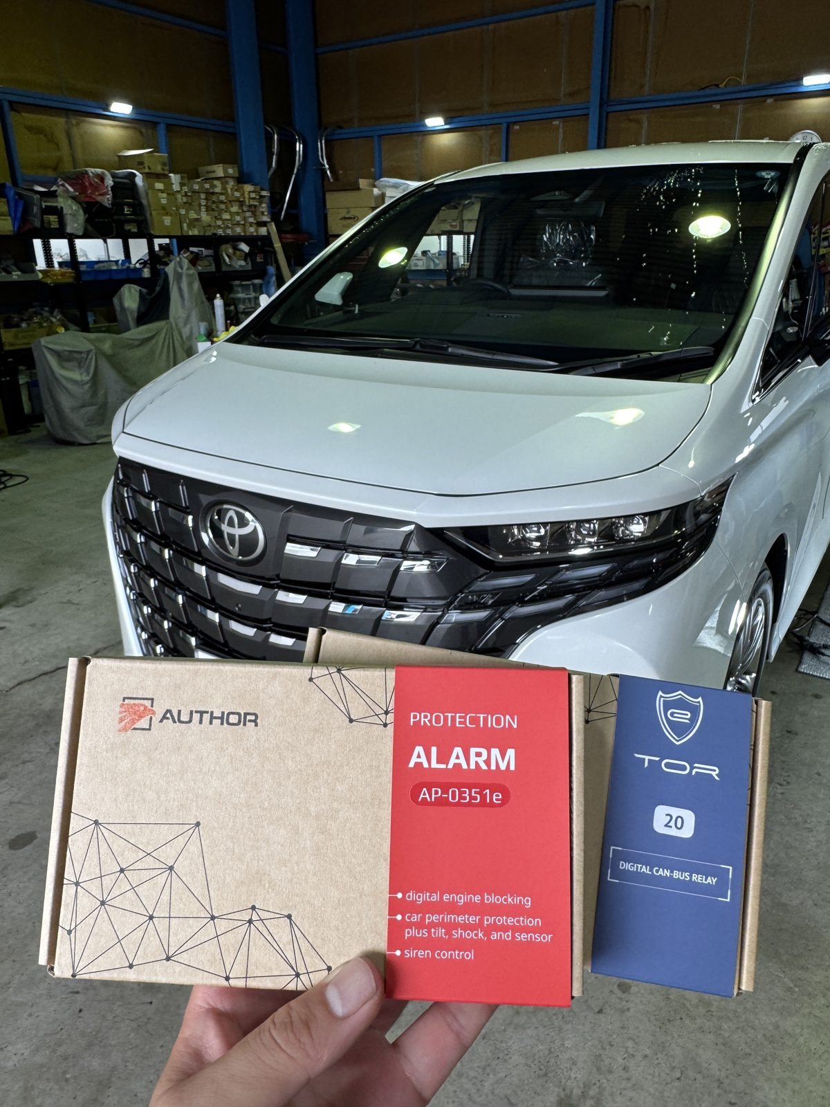アルファード AUTHOR ALARM AP-0351e TOR 盗難対策 取り付け